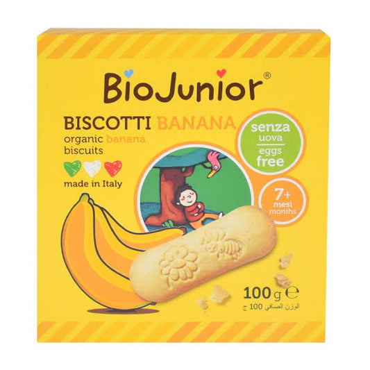 BioJunior Organic Banana Biscuits From 7+ Month 100 g