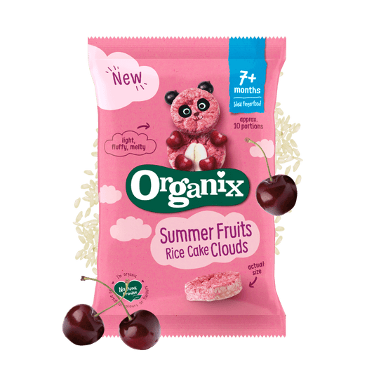Organix summer fruits cloud rice cakes 7m+